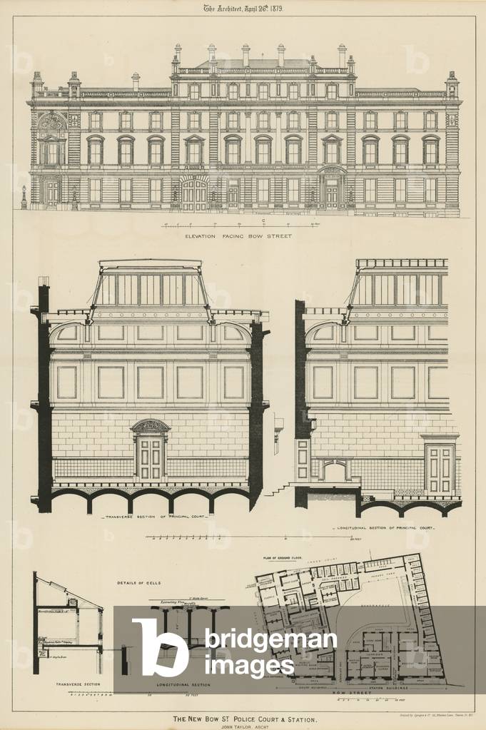 Bow Street Police Court and station (engraving)
