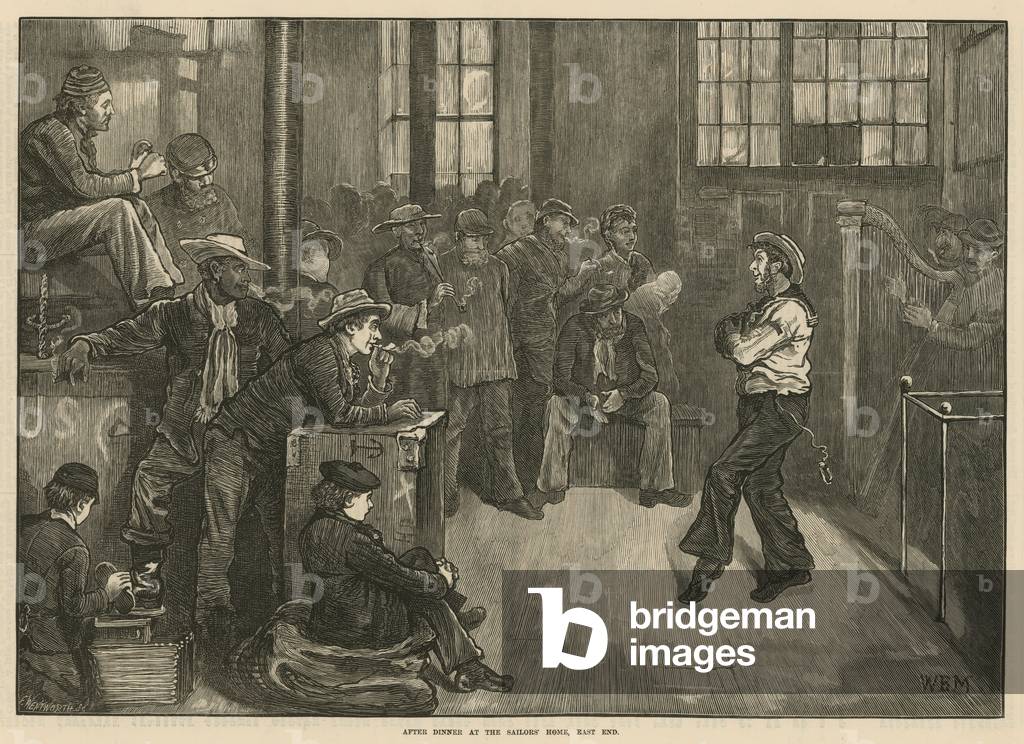 After dinner at the Sailors' Home, East End, London (engraving)