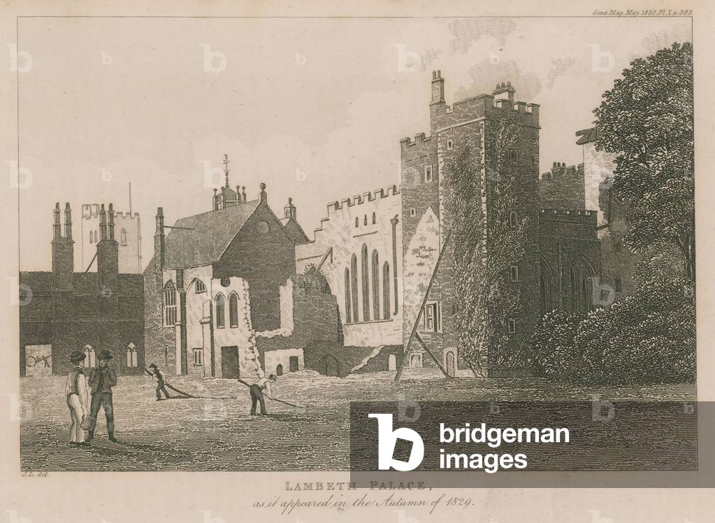 Lambeth Palace as it appeared in the autumn of 1829 (engraving)