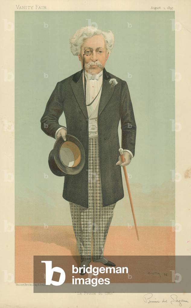 Le Prince de Sagan, Le Prince du Chic, 1 August 1895, Vanity Fair cartoon (colour litho)