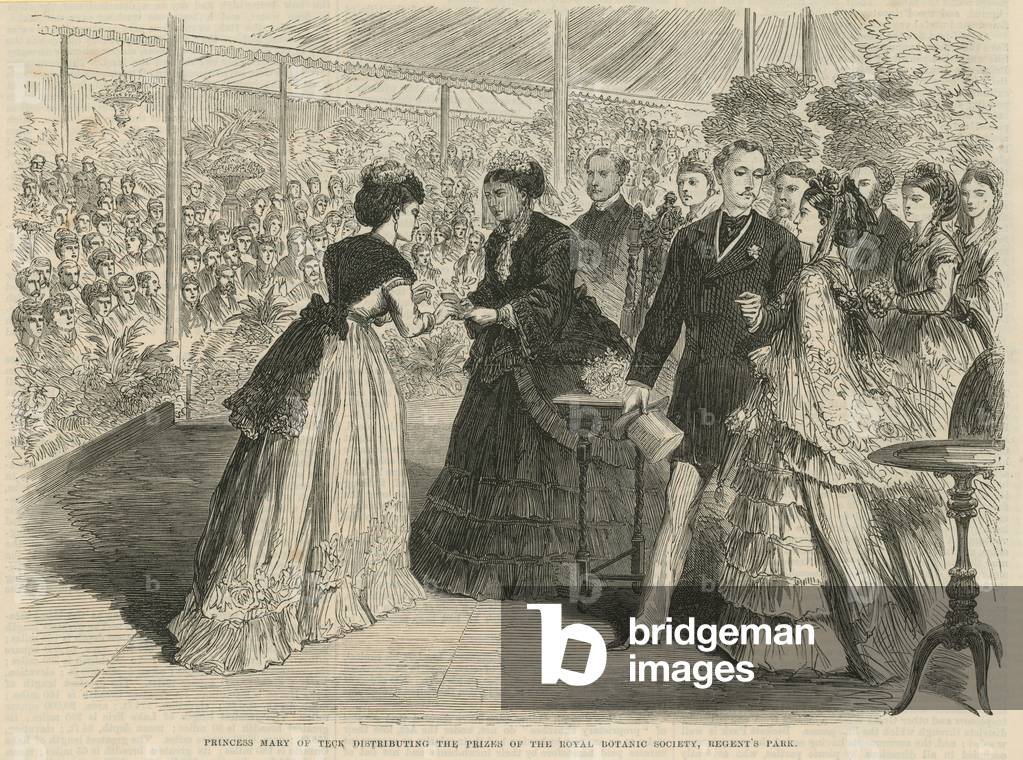 Princess Mary of Teck distributing the prizes (engraving)