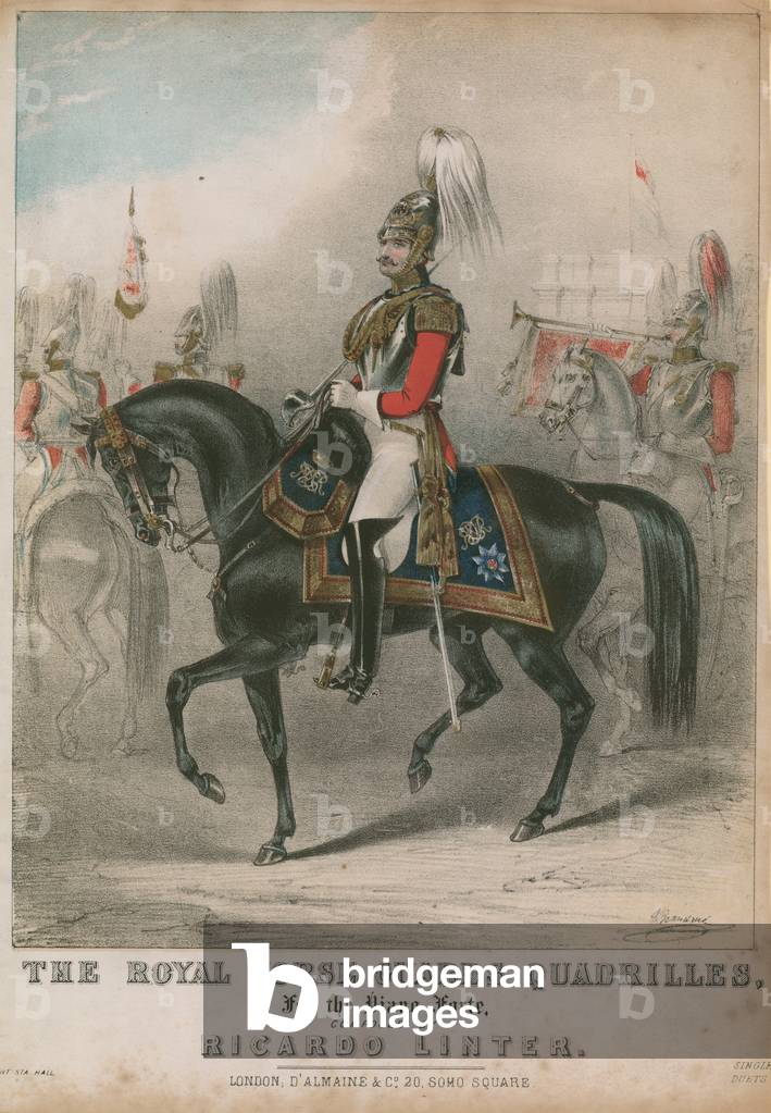 Musical score for The Royal Horse Guards Quadrilles (colour litho)