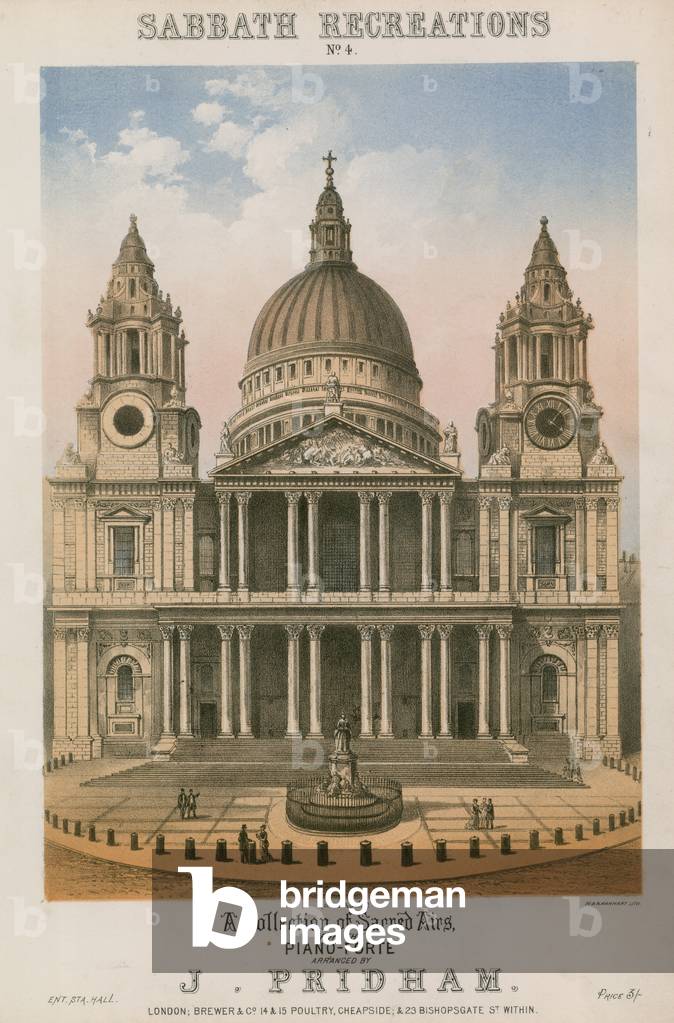 Sabbath Recreations: A Collection of Sacred Airs for the Piano-Forte arranged by J Pridham (colour litho)