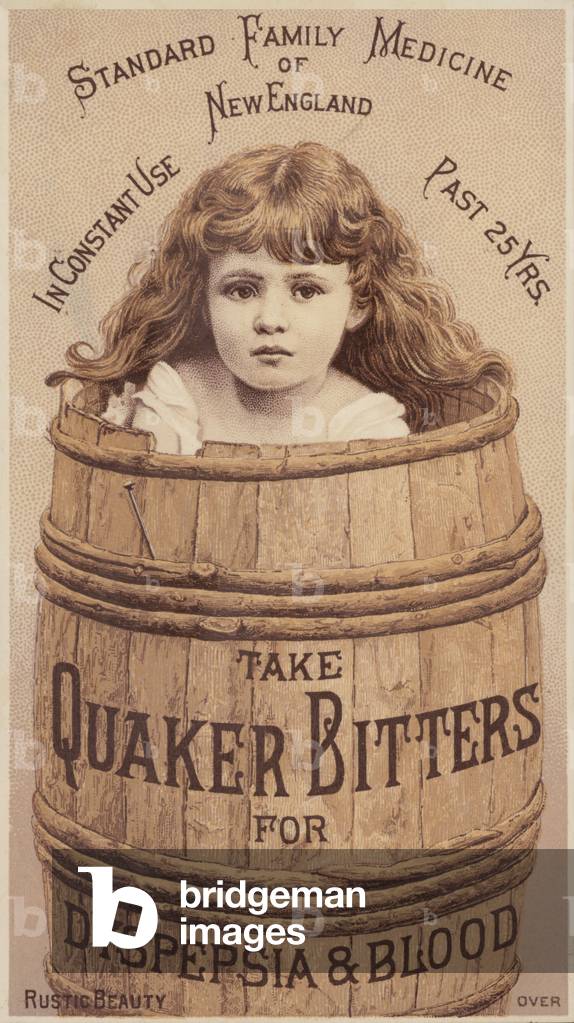 Little Girl In Barrel (chromolitho)