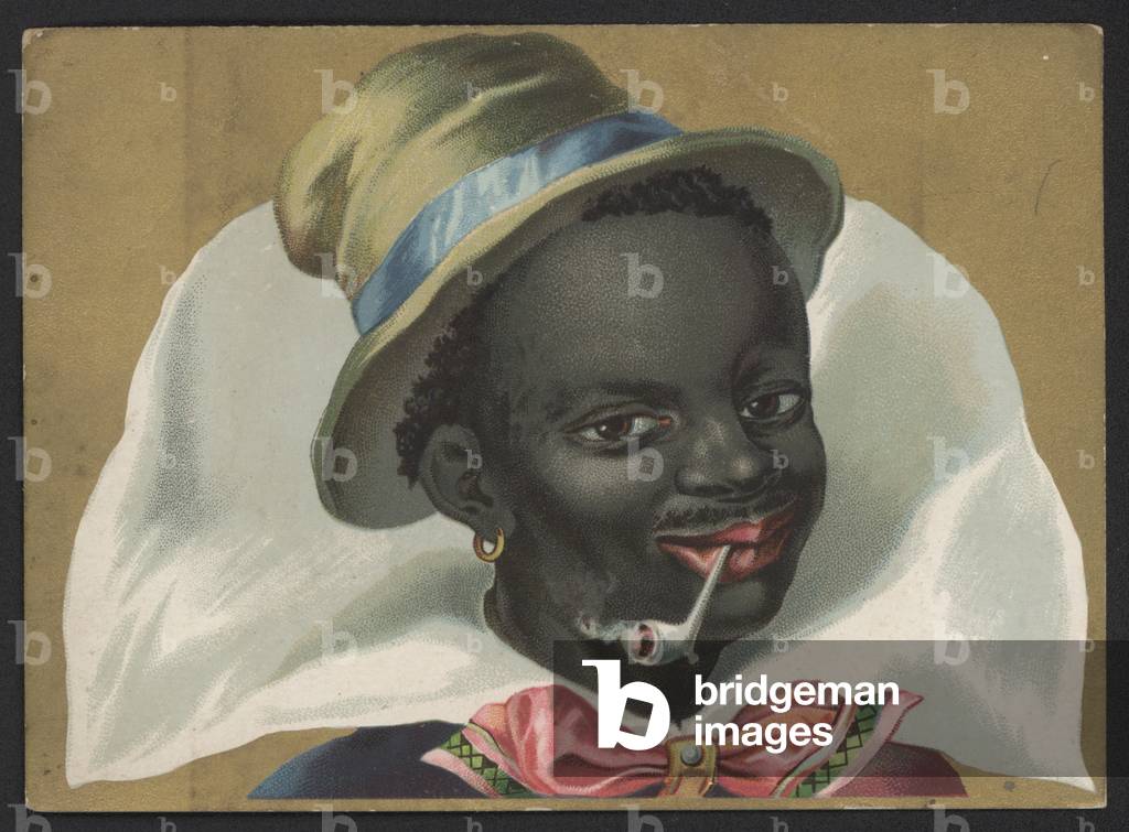 Portrait of a black man smoking a pipe (chromolitho)
