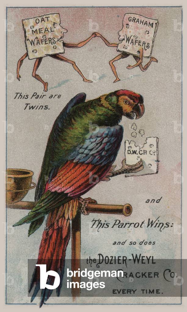 Advertisement for Dozier-Weyl crackers (colour litho)