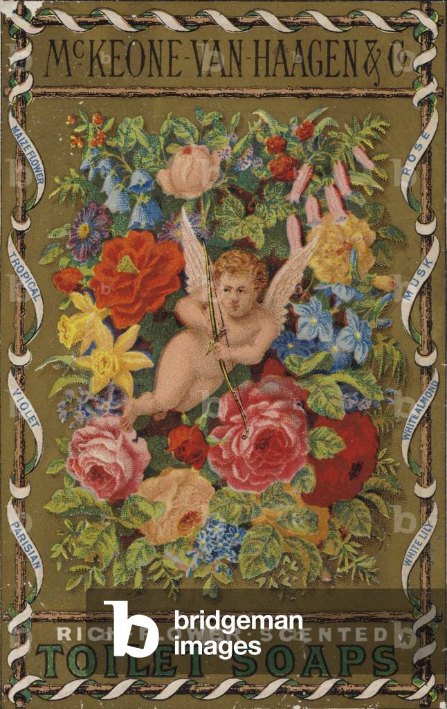 Cherub with Flowers (chromolitho)