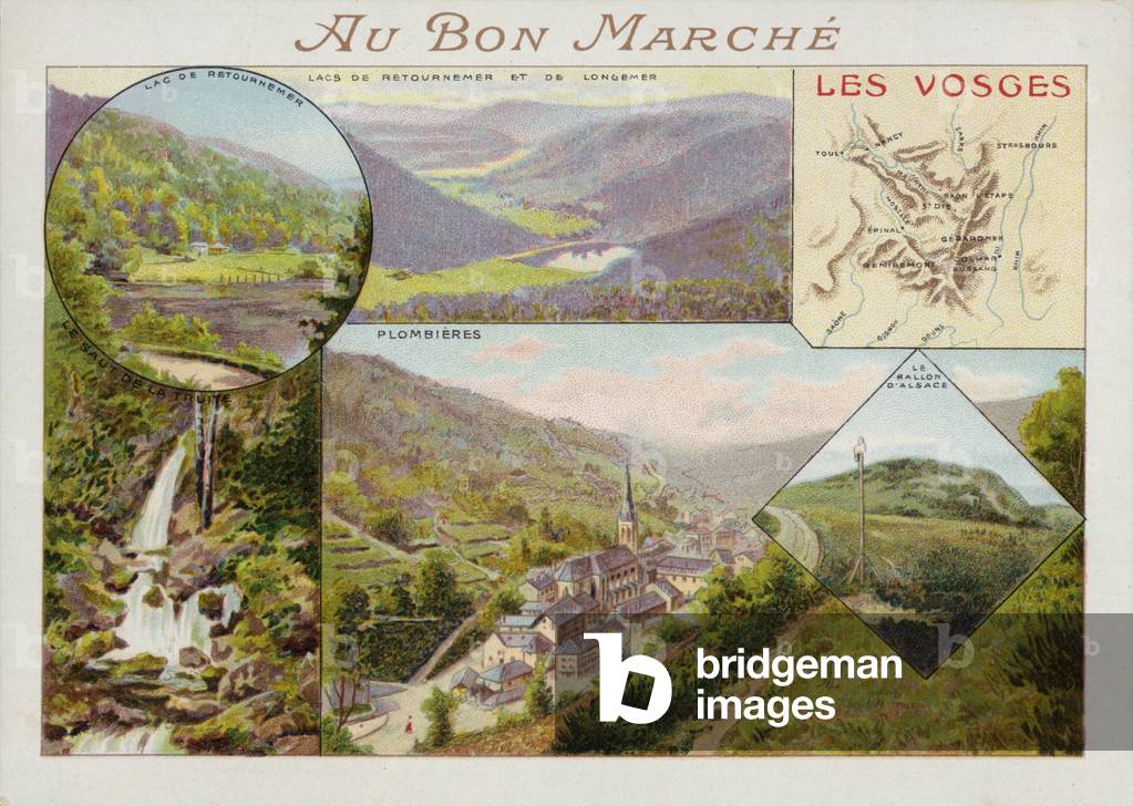 Les Vosges, card (chromolitho)