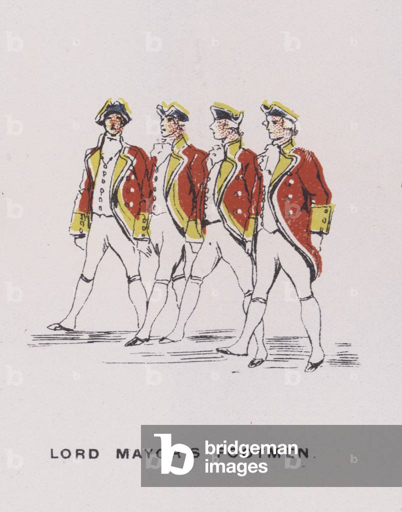 The Lord Mayors Procession (detail) (colour litho)