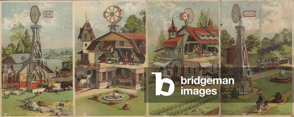 Advertisement for Challenge windmills (colour litho)