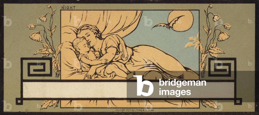 Mother and child asleep (chromolitho)
