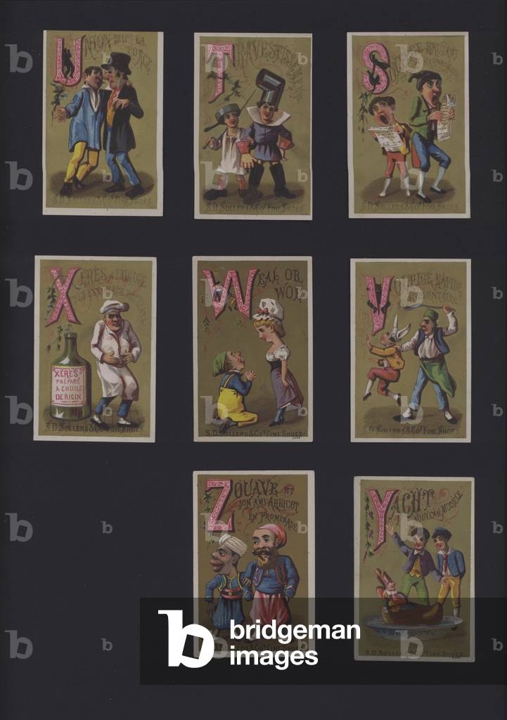 French comic alphabet (colour litho)
