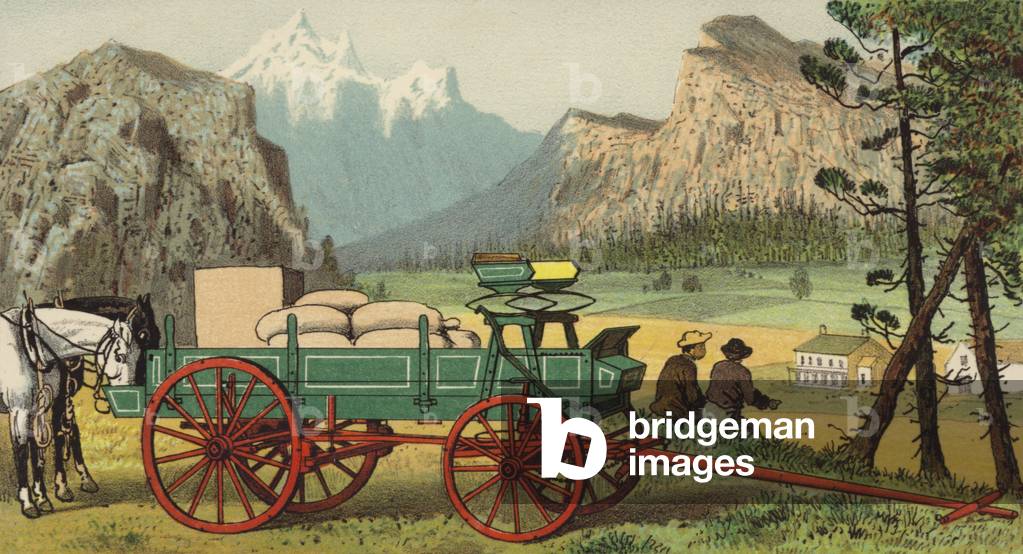 Men and Horses Resting (chromolitho)
