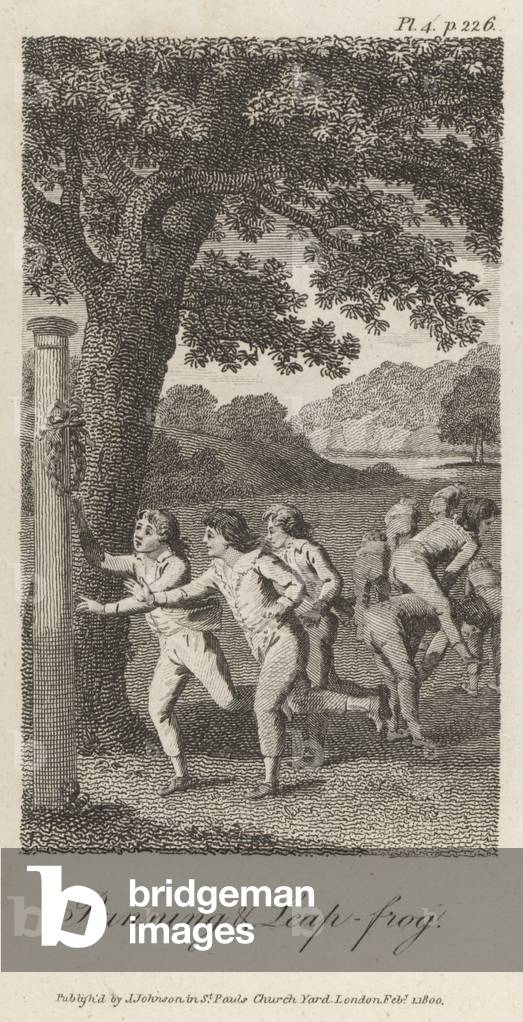 Running and leapfrog (engraving)