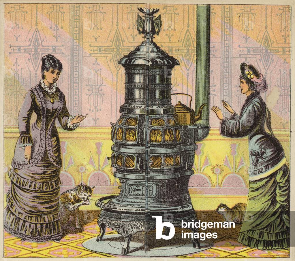 Warming Up by the Stove (chromolitho)