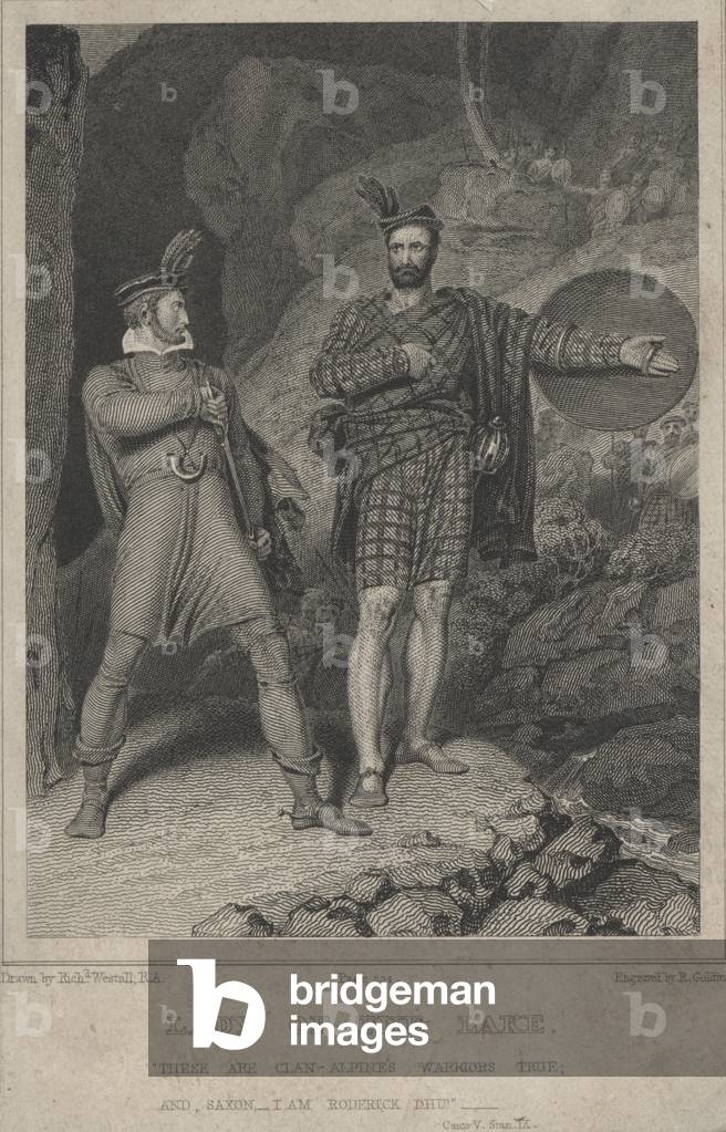 Scene from Sir Walter Scott's poem The Lady of the Lake (engraving)