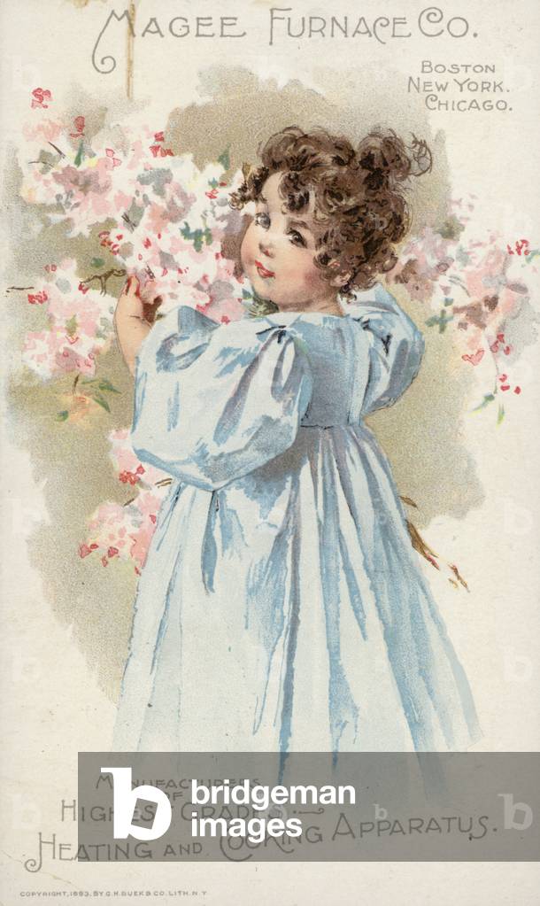 Girl in Blue Dress (chromolitho)