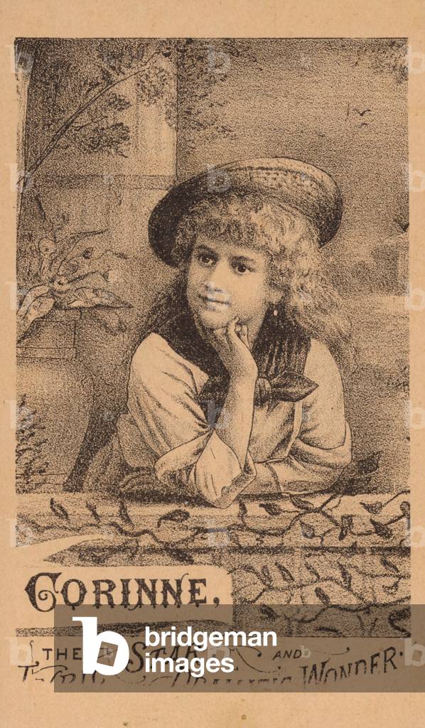 Girl Leaning on Wall (chromolitho)