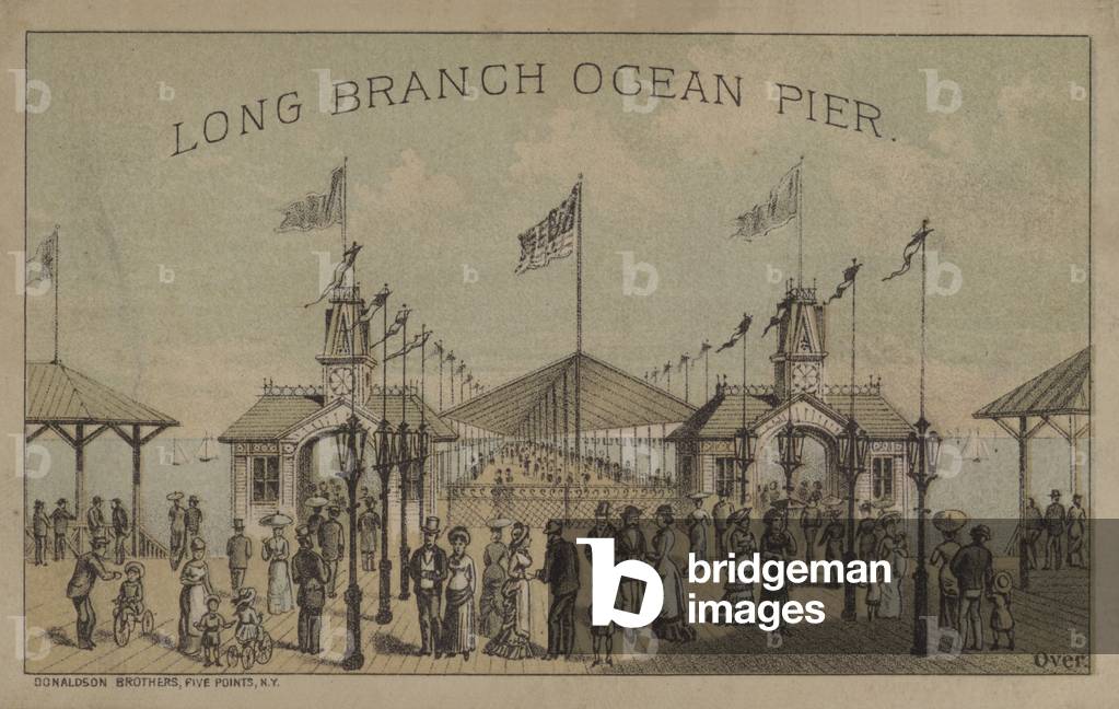 Plymouth Rock, City of Richmond, Long Branch Ocean Pier (chromolitho)