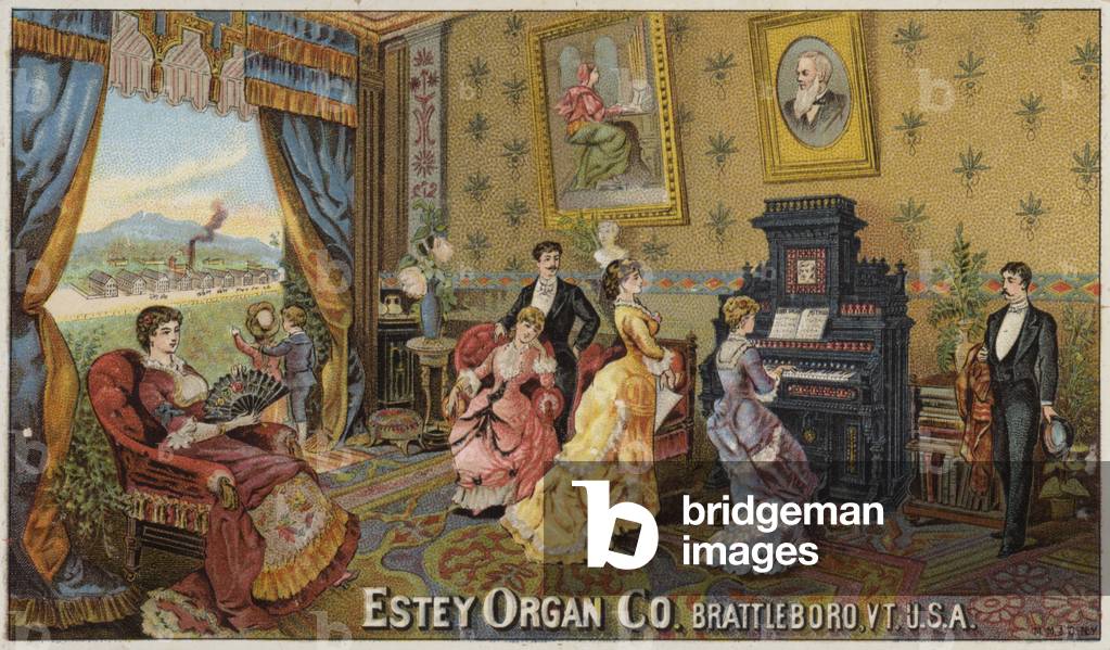 Relaxing in the Drawing Room (chromolitho)