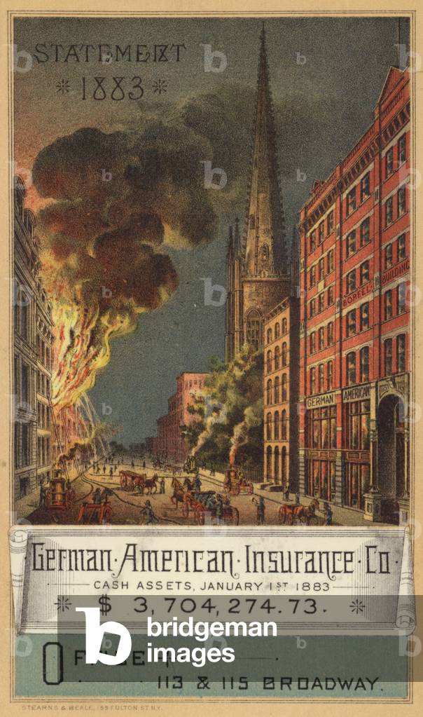 Fire in Building (chromolitho)