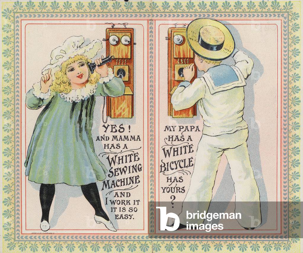 Talking On The Telephone (chromolitho)