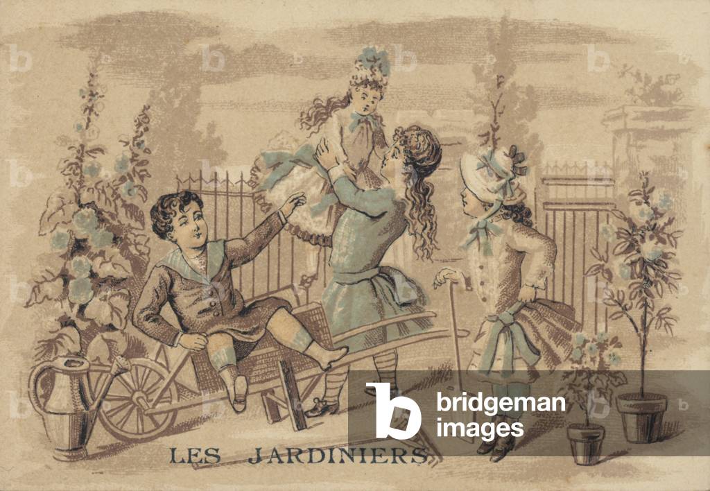 Children in the Garden (chromolitho)