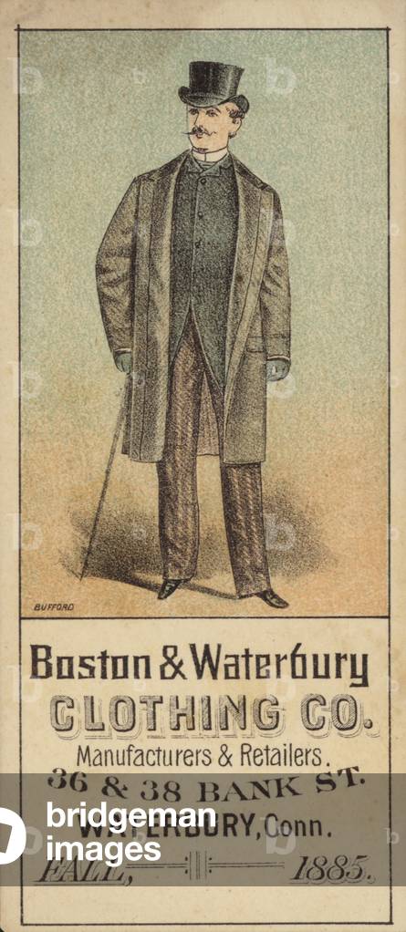 Gentleman in Top Hat with Cane (chromolitho)