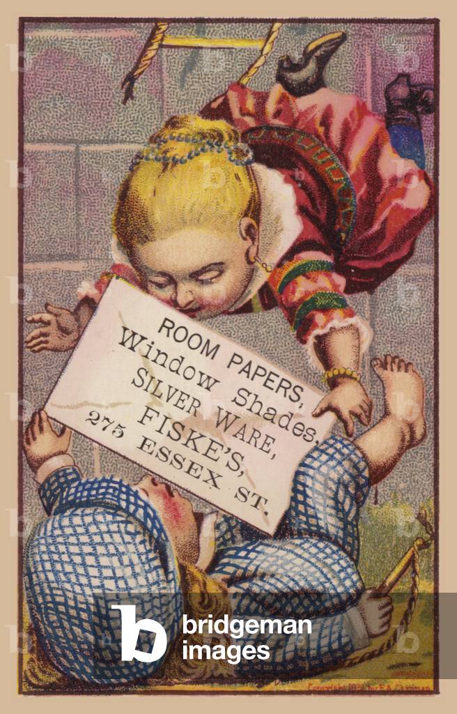 Children falling from Rope Ladder (chromolitho)