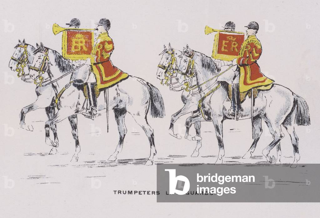 The Lord Mayors Procession (detail) (colour litho)