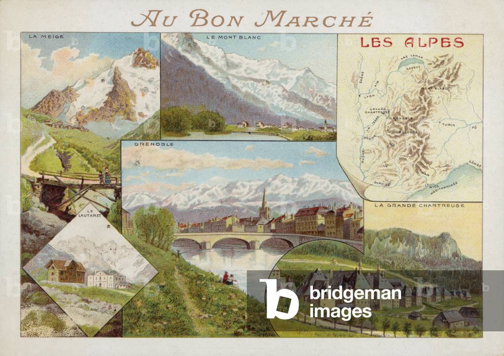 Les Alpes, card (chromolitho)