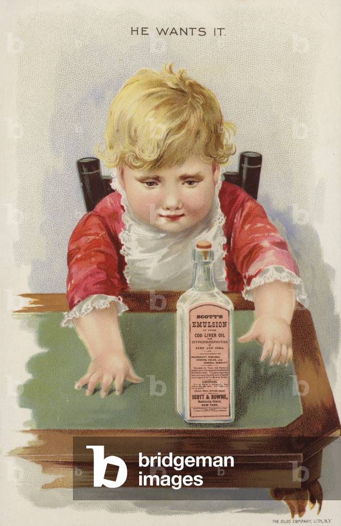 Young Boy Sitting At Table (chromolitho)