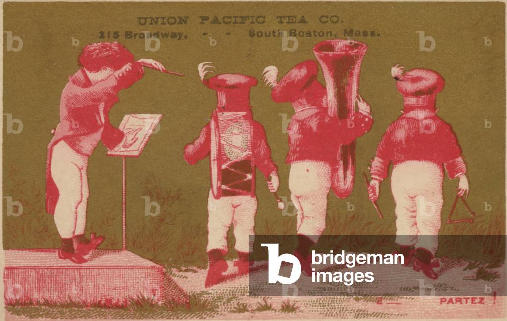 Band, advertising the Union Pacific Tea Co, South Boston (chromolitho)