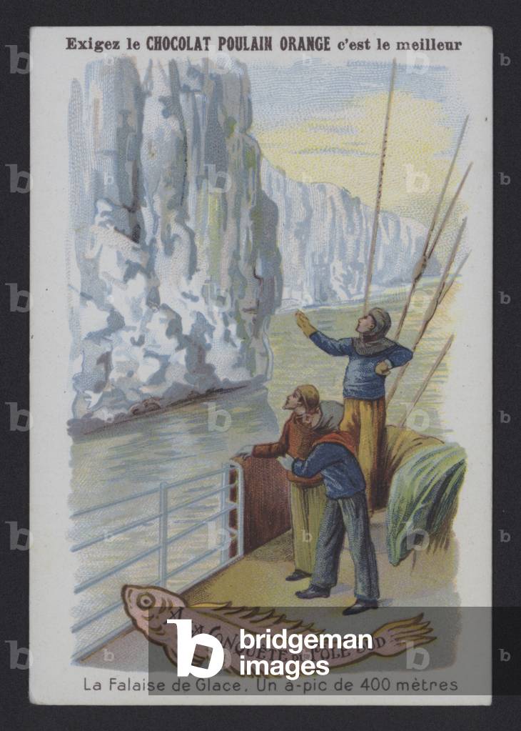 La Falaise de Glace, Un a-pic de 400 metres (colour litho)