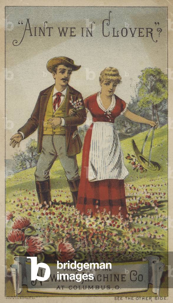 Man and woman in clover (chromolitho)