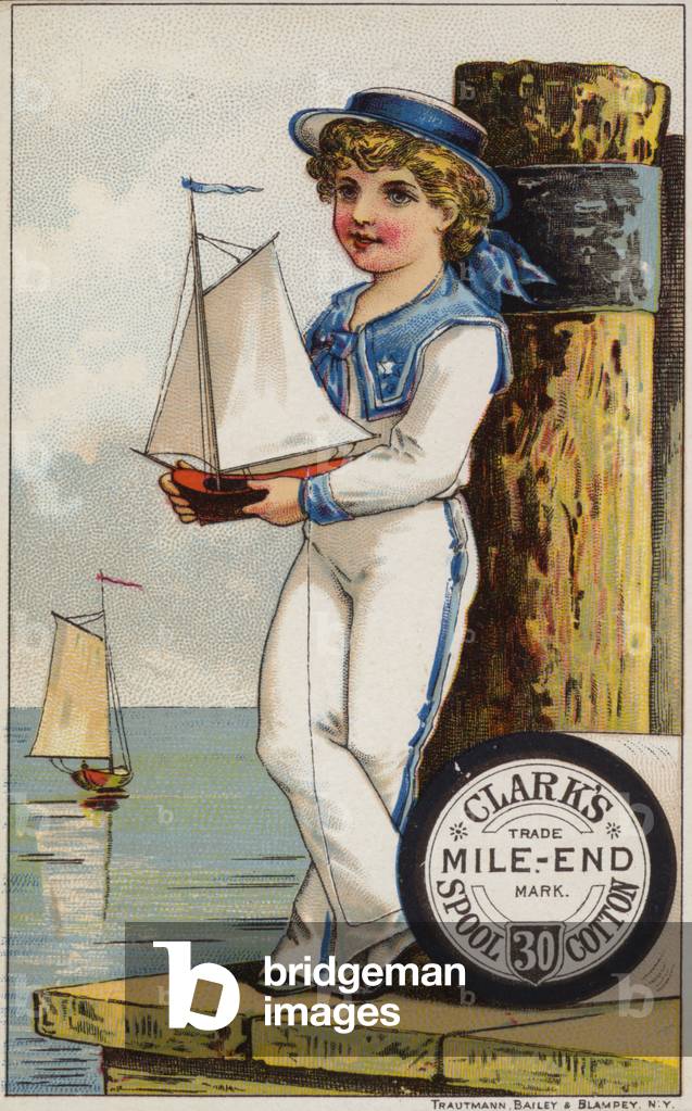 Sailor Boy With Yacht (chromolitho)