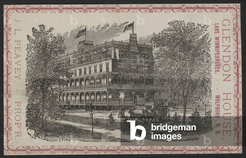 Glendon House, Lake Winnipesaukee, Wolfboro, New Hampshire, USA (engraving)