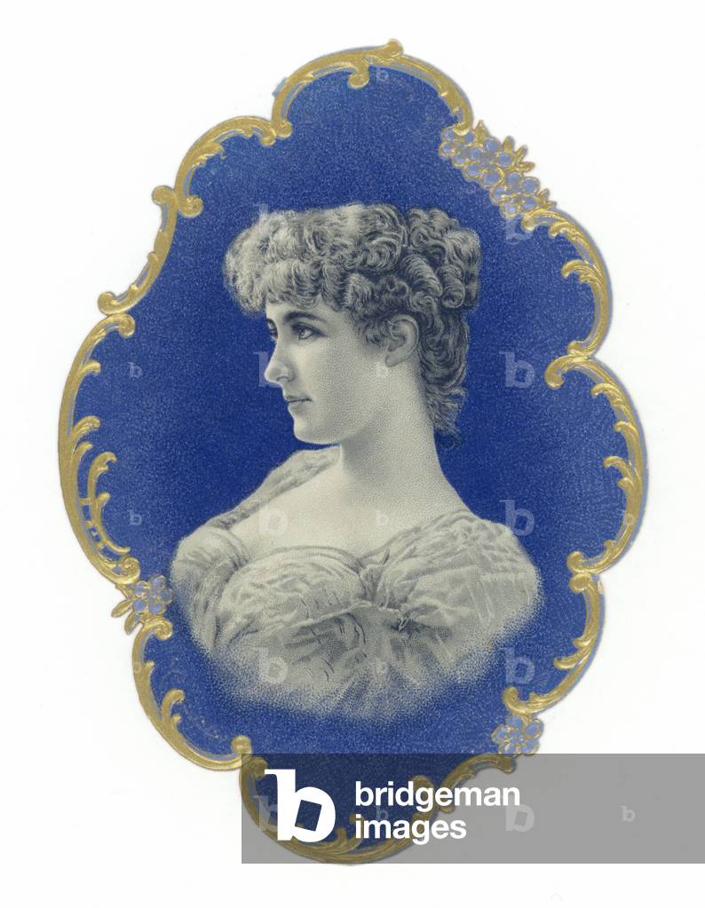 Bust of a young woman (chromolitho)