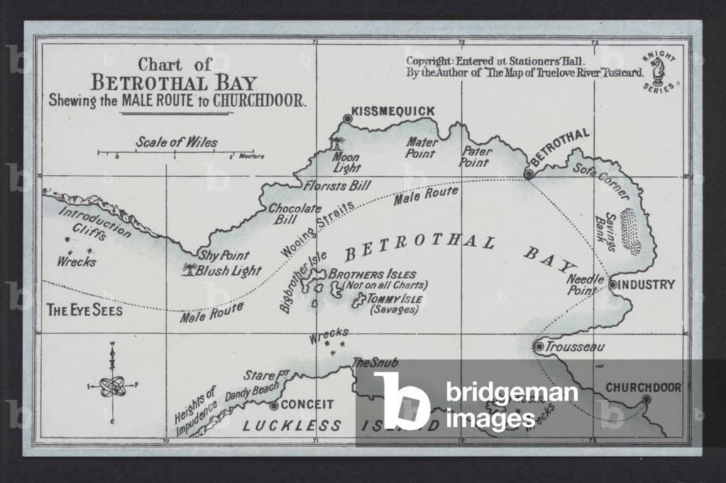 Chart of Betrothal Bay, shewing the Male Route to Churchdoor (colour litho)