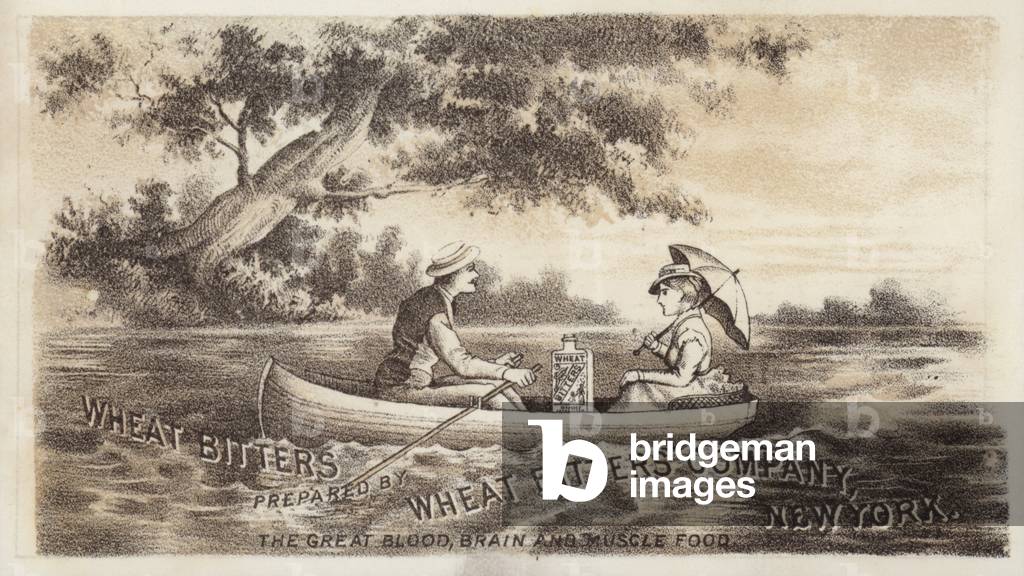 Couple In Rowing Boat (chromolitho)