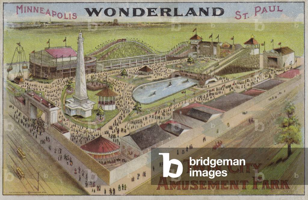 Wonderland, Minneapolis, St Paul, Twin City Amusement Park (chromolitho)