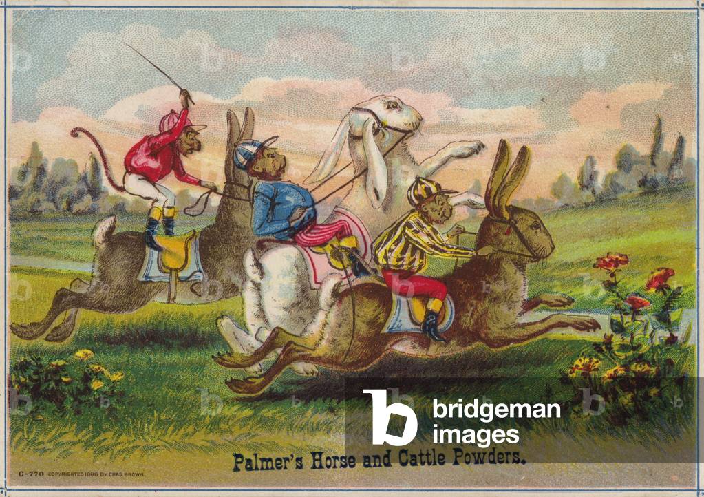 Rabbits Racing (chromolitho)