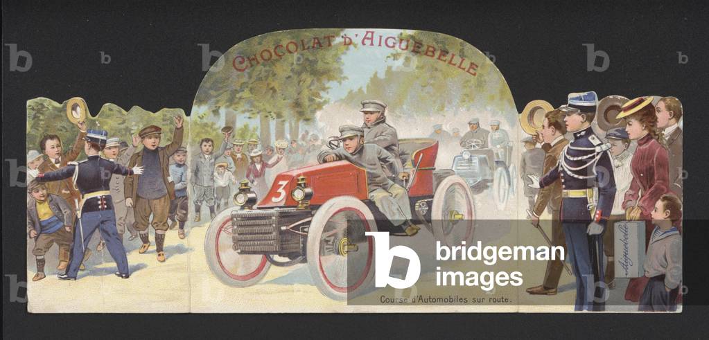 Motor race on the open road (chromolitho)