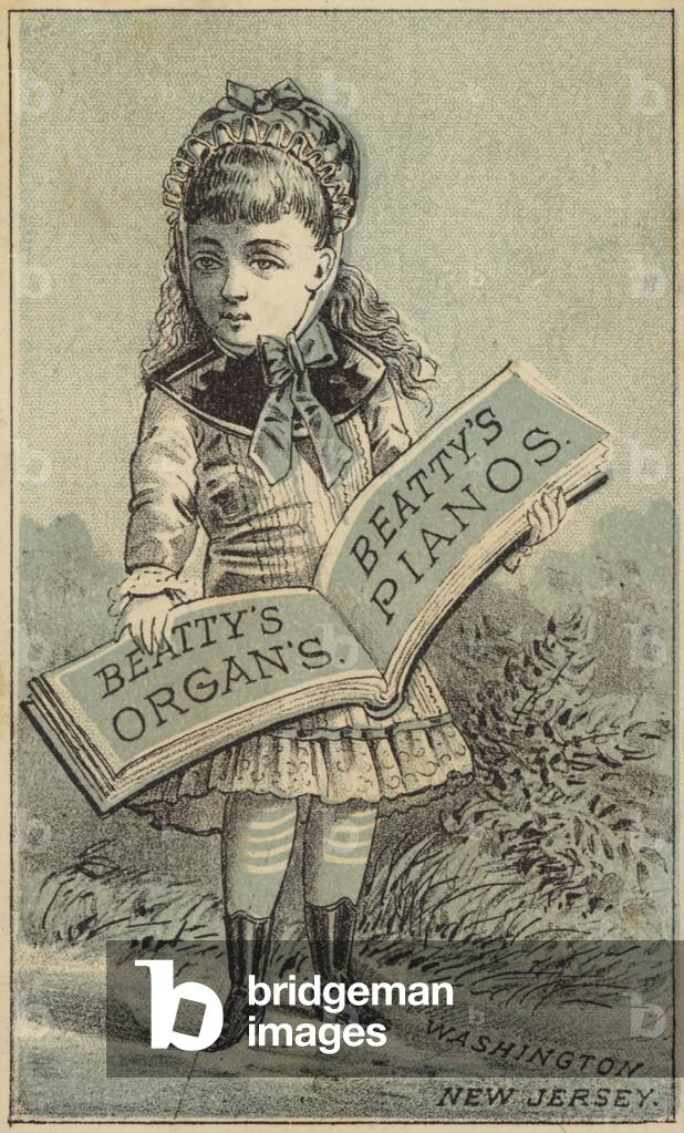 Girl holding Book (chromolitho)