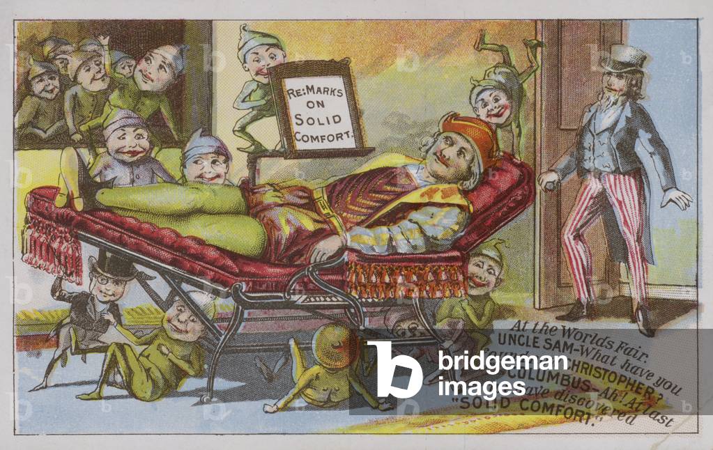 Christopher Columbus discovering Solid Comfort day bed (chromolitho)