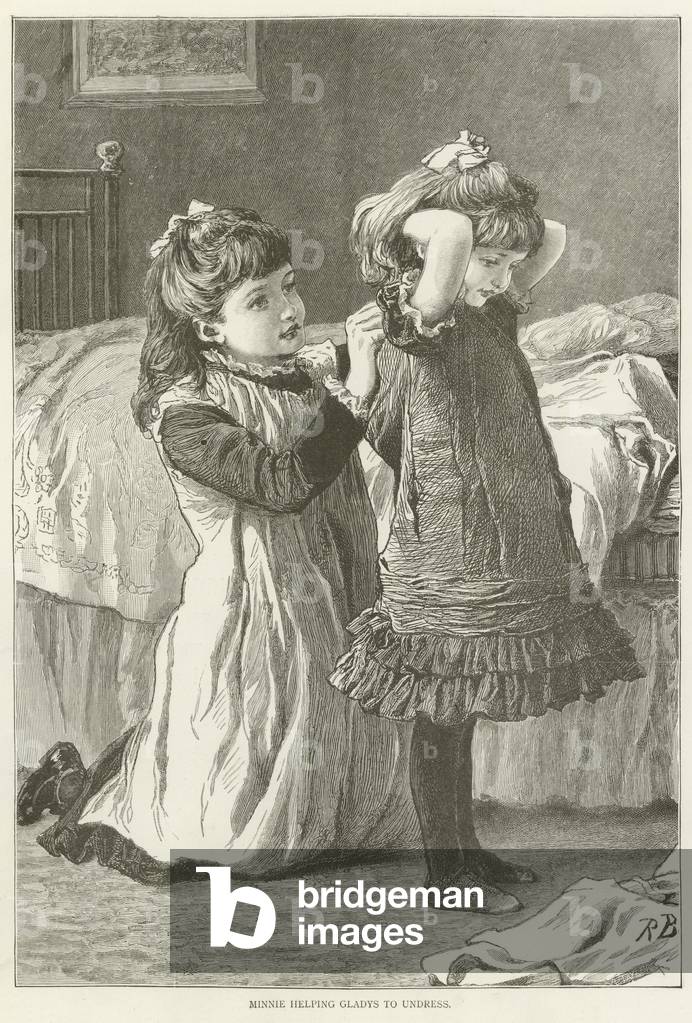 Minnie helping Gladys to undress (engraving)