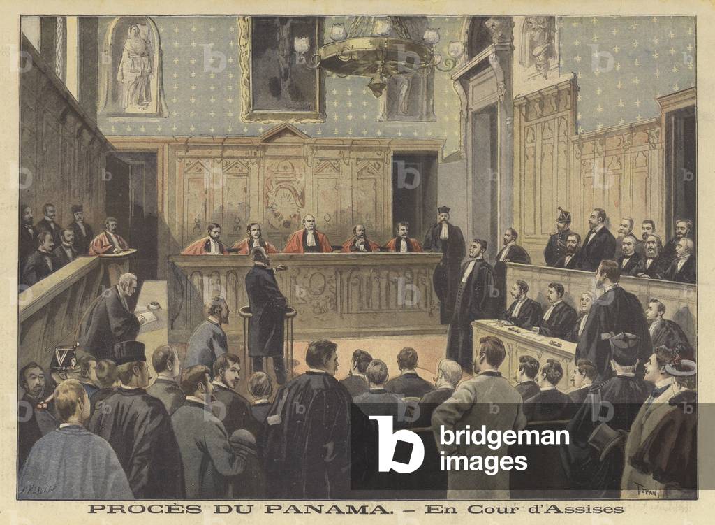 The Panama trial (colour litho)
