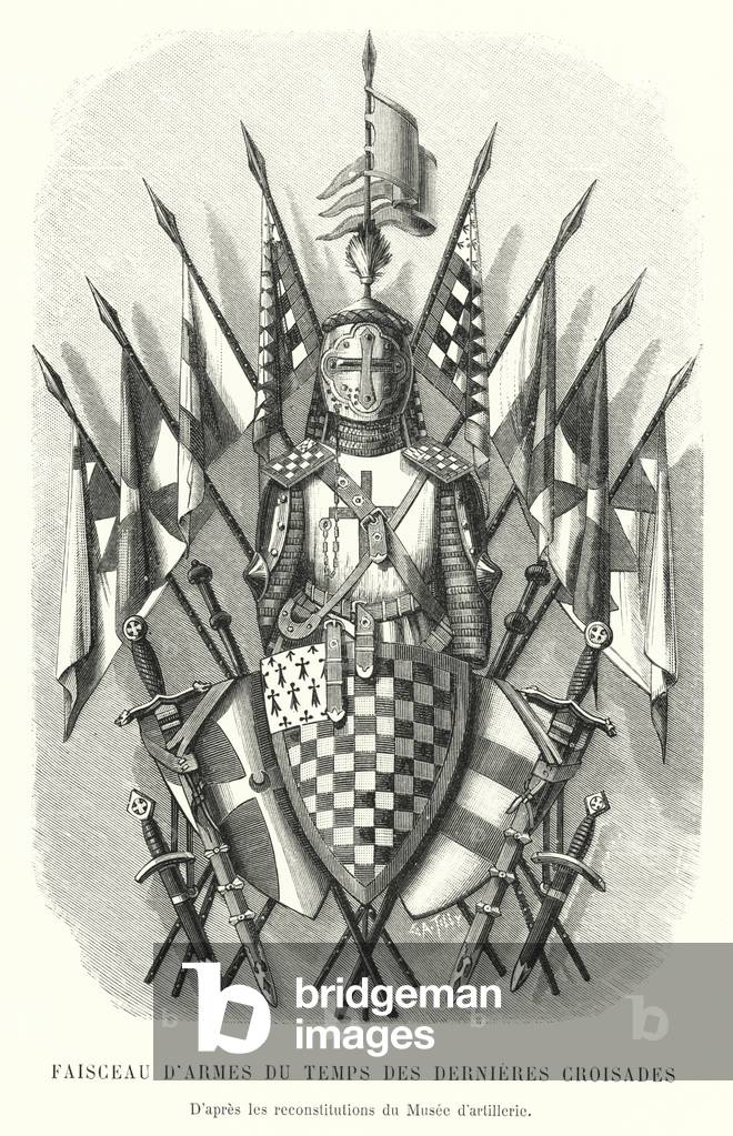 Faisceau d'armes du Temps des Dernieres Croisades, D'apres les reconstitutions du Musee d'artillerie (engraving)