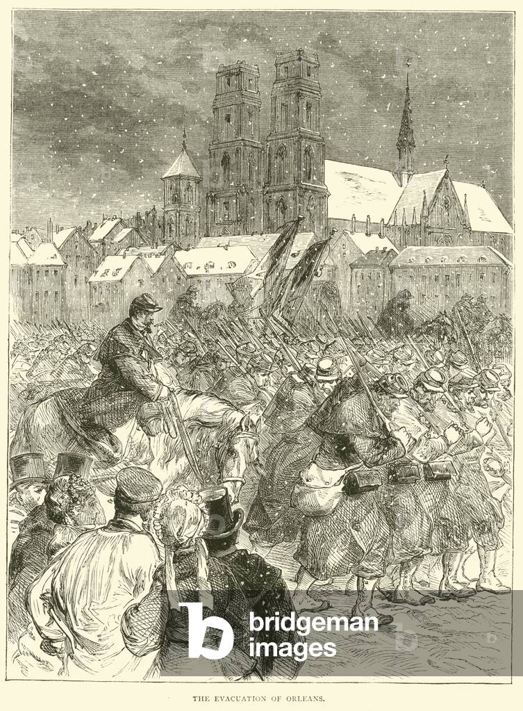 The evacuation of Orleans, December 1870 (engraving)