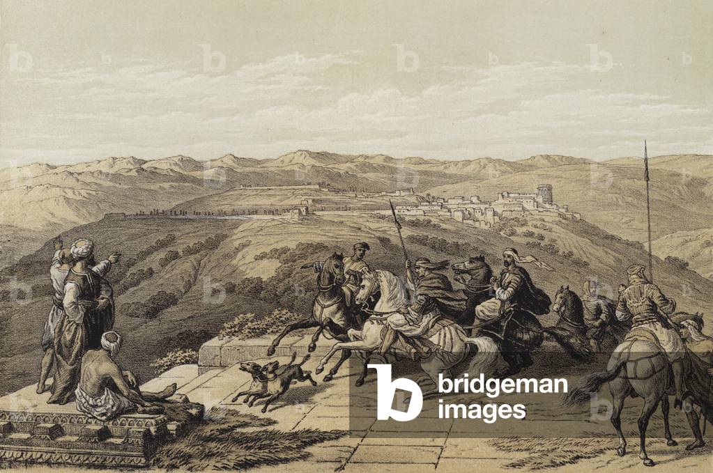 Sebaste, Ancient Samaria (colour litho)